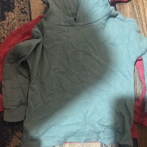 Green and Red Hooded Top